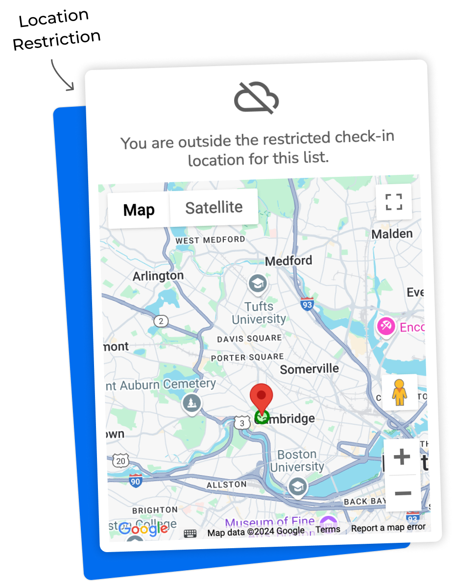 geo-restriction check-in attendance